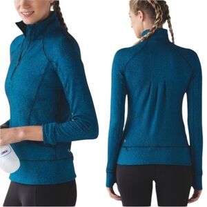 Lululemon Rush Hour 1/2 Zip Pullover Blue Black Size 10